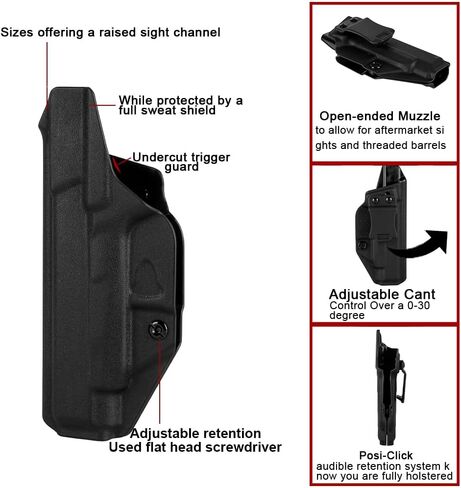 G48/48MOS/43X MOS IWB Holster Right Hand Fits Glock Models 48 /G48 MOS w/Rail/G43X MOS Pistol Holster & Universal 9mm/.40 Double Stack Mag Carrier IWB/OWB Magazine Holsters Concealed Carry in Saudi Arabia