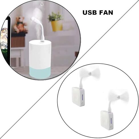 عبوتان من مراوح USB الصغيرة المحمولة لبنك الطاقة USB - أبيض in Saudi Arabia