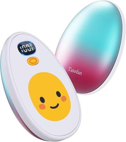 Hand Warmers Rechargeable, 2 Pack Cute Egg Design, LED Display, 4 Levels Fast Heating Magnetic Electric Hand Warmers, Portable Pocket Heater Gifts for Women Men Outdoor Camping Hunting Golf in Kuwait