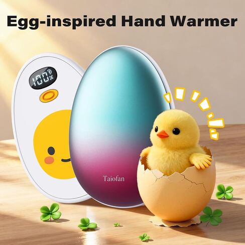 Hand Warmers Rechargeable, 2 Pack Cute Egg Design, LED Display, 4 Levels Fast Heating Magnetic Electric Hand Warmers, Portable Pocket Heater Gifts for Women Men Outdoor Camping Hunting Golf in Kuwait