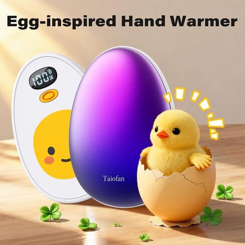 Hand Warmers Rechargeable, 2 Pack Cute Egg Design, LED Display, 4 Levels Fast Heating Magnetic Electric Hand Warmers, Portable Pocket Heater Gifts for Women Men Outdoor Camping Hunting Golf in Saudi Arabia