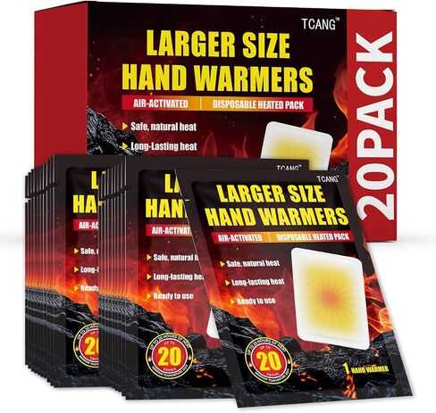 Hand Warmers Disposable - Up to 20 Hours of Heat - 6/20 Pack Super Long Lasting Air Activated Warmers, All Natural & Portable for Body, Hands & Toes - Odorless Hot Warmer Heater for Outdoor Sport in Saudi Arabia