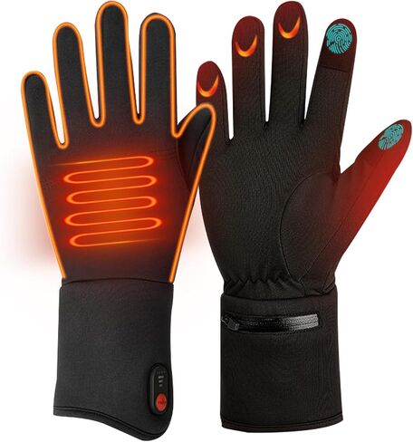 Heated Gloves for Men & Women - 5000mAh Battery, 3 Heating Levels, Overheat Protection - Ultra-Thin Electric Motorcycle Riding Gloves for Winter, Skiing, Snow Sports in Kuwait