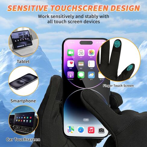 Heated Gloves for Men & Women - 5000mAh Battery, 3 Heating Levels, Overheat Protection - Ultra-Thin Electric Motorcycle Riding Gloves for Winter, Skiing, Snow Sports in Saudi Arabia