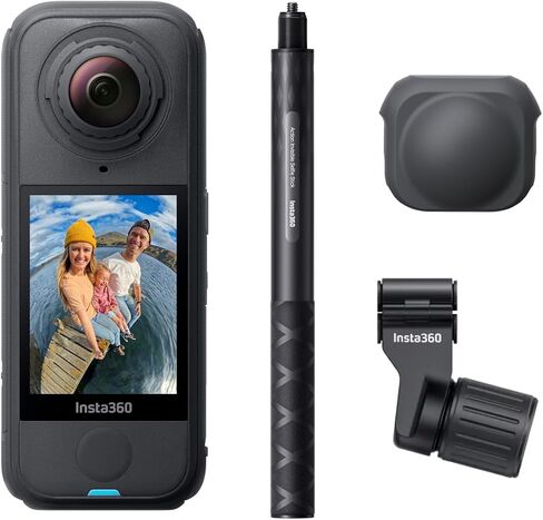 Insta360 X4 Air Ski Bundle - Waterproof & Lightweight 165g 8K 360 Camera, Invisible Selfie Stick, Replaceable Lenses, Shoot First & Frame Later, Built-in Wind Guard, Stabilization, AI-Powered App in Saudi Arabia