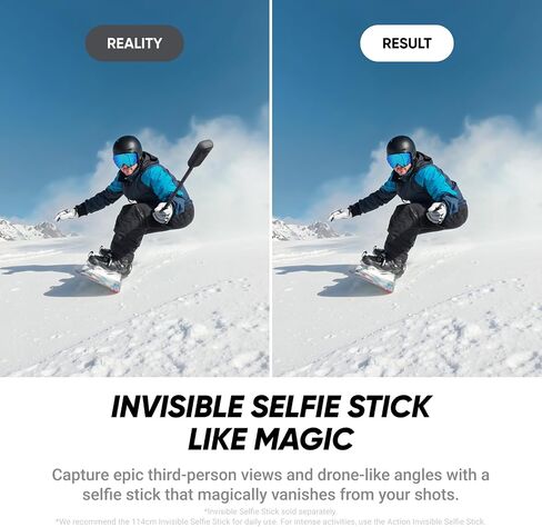 Insta360 X4 Air Ski Bundle - Waterproof & Lightweight 165g 8K 360 Camera, Invisible Selfie Stick, Replaceable Lenses, Shoot First & Frame Later, Built-in Wind Guard, Stabilization, AI-Powered App in Saudi Arabia