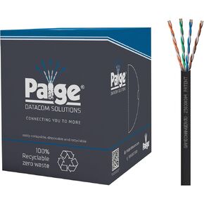 Paige GameChanger Cat6 Cable, 258300304, 22AWG, UTP, Solid, CMP FT6, 1000ft Box, Black in Saudi Arabia