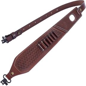 CVLIFE Leather Rifle Sling with 6 Shell Holders and Widened Pad in Saudi Arabia