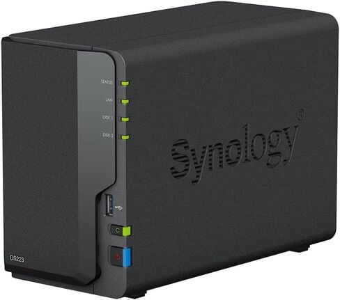 Synology DiskStation DS223 NAS Server with RTD1619B 1.7GHz CPU, 2GB Memory, 44TB HDD Storage, 1 x 1GbE LAN Port, DSM Operating System in Saudi Arabia