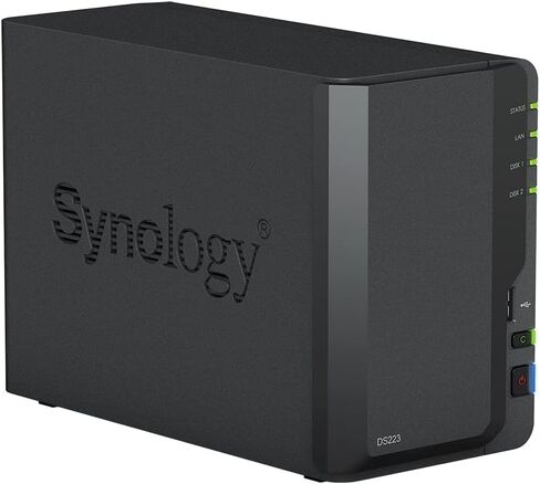 Synology DiskStation DS223 NAS Server with RTD1619B 1.7GHz CPU, 2GB Memory, 44TB HDD Storage, 1 x 1GbE LAN Port, DSM Operating System in Saudi Arabia