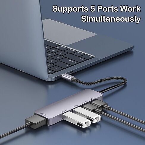 USB-C Hub 5 in 1 with 4K 60Hz HDMI, 100W Power Delivery for MacBook Pro/Air, iPad Pro, Thinkpad Rog Ally and More. in Saudi Arabia