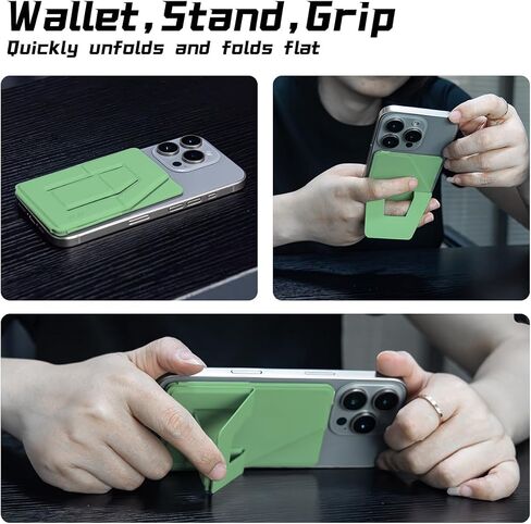 D.Y.A Phone Tripod Wallet for iPhone,Lightweight & Portable Phone Stand,Strong Magnetic Card Holder Fit 2 Cards & 3 Viewing Angles & Stain-Resistant Vegan Leather ，Brown in Saudi Arabia
