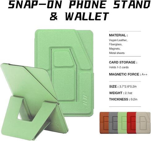 D.Y.A Phone Tripod Wallet for iPhone,Lightweight & Portable Phone Stand,Strong Magnetic Card Holder Fit 2 Cards & 3 Viewing Angles & Stain-Resistant Vegan Leather ，Brown in Saudi Arabia