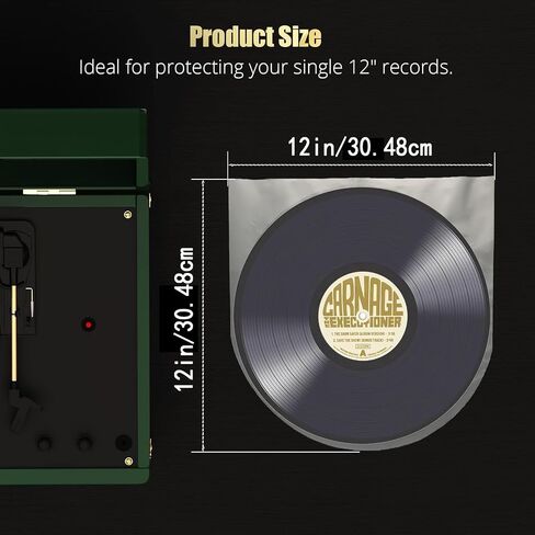 50PCS 12" Anti-static Vinyl Record Inner Sleeves,Protective Clear Plastic Storage Bags for Vinyl Record Anti-dust Anti-scratches Protector in Saudi Arabia