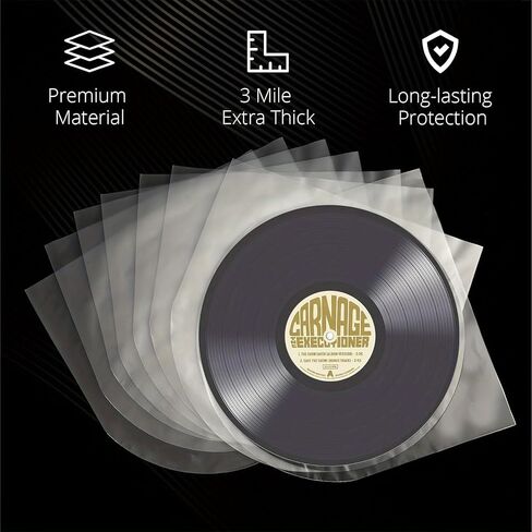 50PCS 12" Anti-static Vinyl Record Inner Sleeves,Protective Clear Plastic Storage Bags for Vinyl Record Anti-dust Anti-scratches Protector in Saudi Arabia