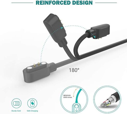 [3PACK] Smart Watch Charger Magnetic USB Charging Cable 3.3FT for Letsfit Willful YAMAY SW023 ID205L SW021 ID205U ID205S SW025 Uwatch 3S 3 2 2S in Saudi Arabia