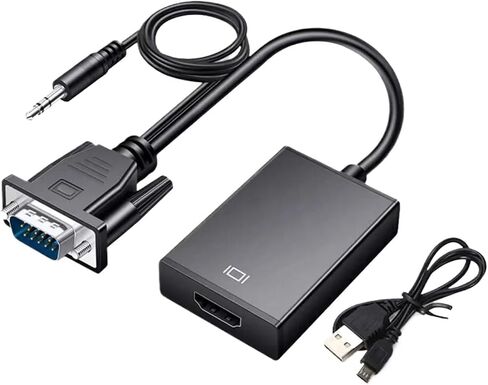V/GA to HDMI-Compatible Full HD 1080P Converter Adapter Cord with Output for PC to HDTV Projector(VGA to HDMI 2) in Saudi Arabia
