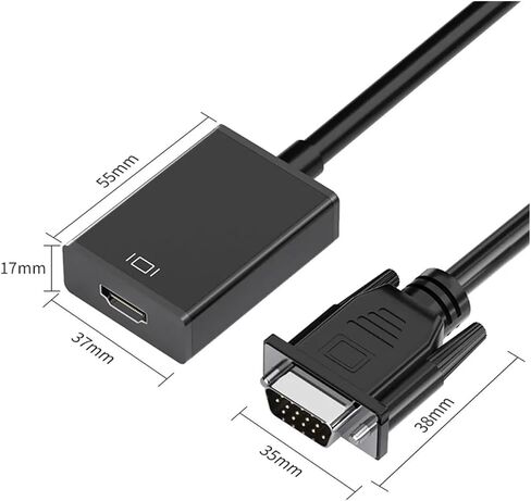 V/GA to HDMI-Compatible Full HD 1080P Converter Adapter Cord with Output for PC to HDTV Projector(VGA to HDMI 2) in Saudi Arabia