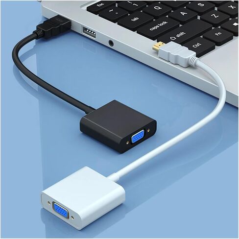 HD 1080P HDMI-Compatible to V/GA Adapter Digital Analog Male to Famale Cord Converter for PC Tablet(Black) in Saudi Arabia
