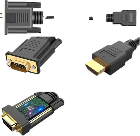 for HDMI to V/GA Support Computer M>oni>tor Projector HD Video Data Cord 1080P HDTV for Desktop PC in Saudi Arabia