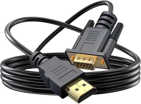 1.8M HDMI-Compatible to V/GA Adapter Male to Unidirectional Converter Cord for Desktop M>oni>tor Projector HDTV in Saudi Arabia