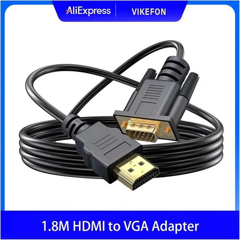 1.8M HDMI to V/GA Adapter Male to Unidirectional Converter Cord for Desktop PC M>oni>tor Projector HDTV in Saudi Arabia
