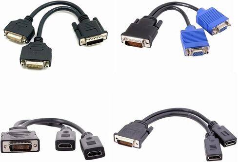 DMS 59Pin Male to 2 HDMI V/GA DVI DP Female Y Splitter Extension Cord Adapter for Graphics Card Computer TV PC M>oni>tor Projector(DMS 59Pin-2 HDMI) in Saudi Arabia