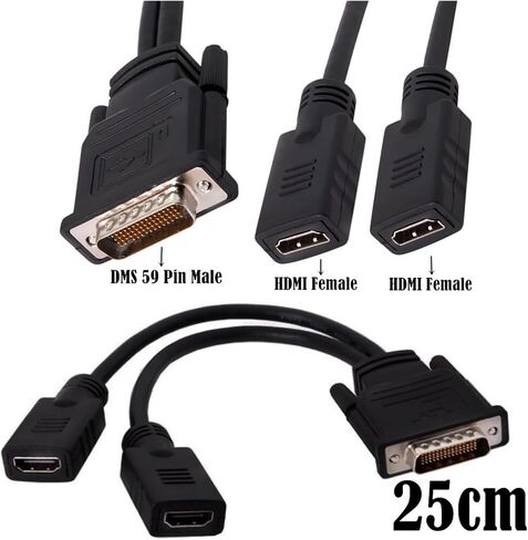 LFH DMS 59Pin Splitter Cord Male to 2 HDMI V/GA DVI DP Female Extension Adapter for Graphics Card Computer TV M>oni>tor Projector(DMS 59Pin-DVI) in Saudi Arabia