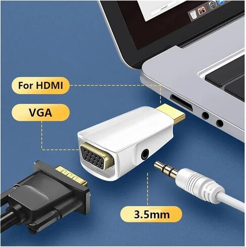 HDMI-Compatible Male to V/GA Female Adapter HD 1080P Cord Converter for PC TV Box Computer Display Projector(Black with Cable) in Saudi Arabia