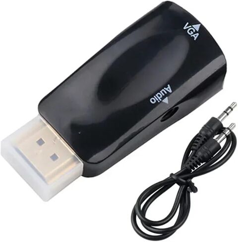 HDMI-Compatible Male to V/GA Female Adapter HD 1080P Cord Converter for PC TV Box Computer Display Projector(Black with Cable) in Saudi Arabia