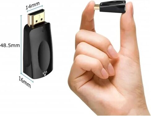 HDMI-Compatible Male to V/GA Female Adapter HD 1080P Cord Converter for PC TV Box Computer Display Projector(Black with Cable) in Saudi Arabia