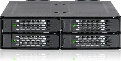 ICY DOCK ToughArmor MB699VP-B V3-4X U.2 NVMe PCIe 4.0 SSD to SFF-8612 OCuLink (According to SFF-9402 Rev 1.1) Removable Frame Metal Black (Compatible with Tri-Mode Cards) in Kuwait