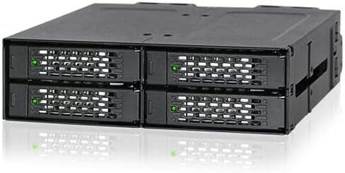 ICY DOCK ToughArmor MB699VP-B V3-4X U.2 NVMe PCIe 4.0 SSD to SFF-8612 OCuLink (According to SFF-9402 Rev 1.1) Removable Frame Metal Black (Compatible with Tri-Mode Cards) in Kuwait