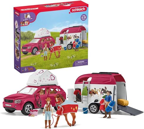 Schleich Horse Club, Horse Toys for Girls and Boys, Camping Trip with Camper Playset in Saudi Arabia