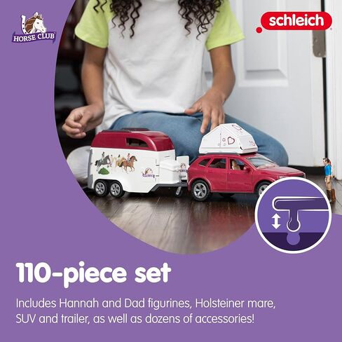 Schleich Horse Club, Horse Toys for Girls and Boys, Camping Trip with Camper Playset in Saudi Arabia