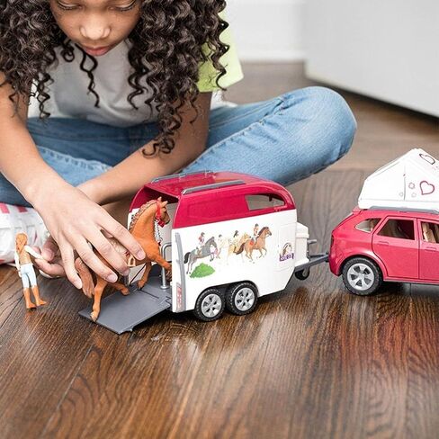 Schleich Horse Club, Horse Toys for Girls and Boys, Camping Trip with Camper Playset in Saudi Arabia