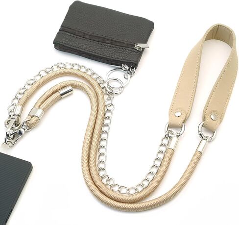 Clip and Go Strap for Phone with Wallet Crossbody – Bling Crystal Phone Strap Crossbody with Pouch for All Phones, Redefining Phone Lanyard Crossbody Fashion for Hands-Free Style (Silver White) in Kuwait