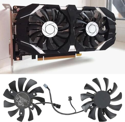1 Pair PC Graphics Card 2-Pin Replacement Fans GPU Cooling Fan Compatible with MSI GTX 1050/1050 Ti Graphics Card in Saudi Arabia