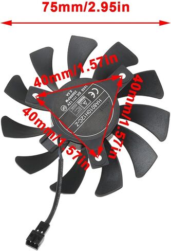 1 Pair PC Graphics Card 2-Pin Replacement Fans GPU Cooling Fan Compatible with MSI GTX 1050/1050 Ti Graphics Card in Saudi Arabia