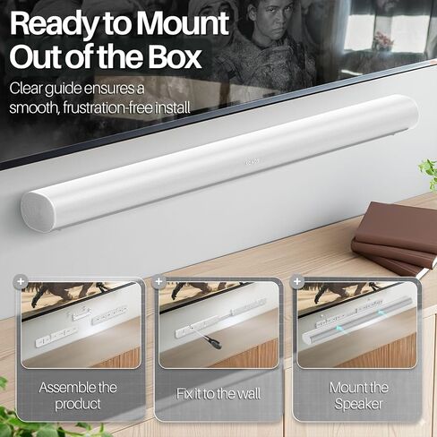 TNP Soundbar Wall Mount for Sonos Arc Ultra and Sonos Arc - Hanging Mounting Bracket for Sound Bar Under TV Installation with Hidden Floating Style Design, Hardware Kit Included, White in Saudi Arabia