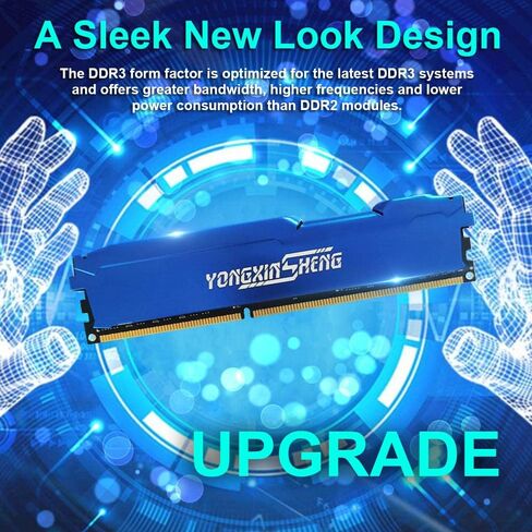 Yongxinsheng DDR3 4GB Desktop RAM 1600MHz PC3-12800 UDIMM Non-ECC Unbuffered 1.5V 2Rx8 Dual Rank 240 Pin CL11 PC Computer Memory Upgrade Module (Black) in Saudi Arabia
