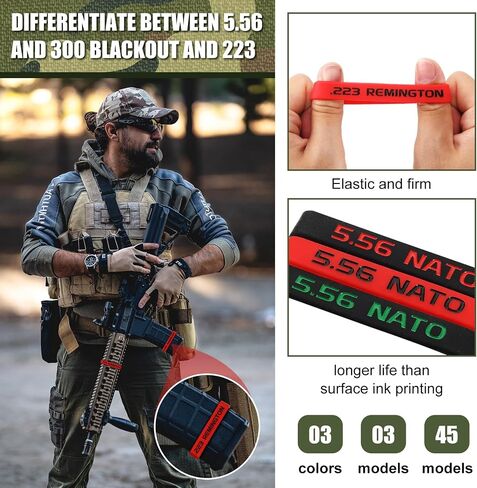 Chivao 45 Pack Magazine Marking Band 5.56, 223 REM, 300 Blackout Magazine Bands for Accessories in Saudi Arabia