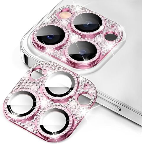 Camera Lens Protector for iPhone 16 Pro Max & 16 Pro, Upgraded Metal Cover Glass Lens Screen Protective Accessories for iPhone 16 Pro/Max (Pink) in Saudi Arabia