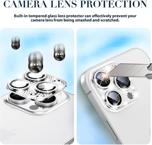 Camera Lens Protector for iPhone 16 Pro Max & 16 Pro, Upgraded Metal Cover Glass Lens Screen Protective Accessories for iPhone 16 Pro/Max (Pink) in Saudi Arabia