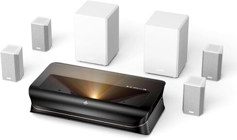 جهاز عرض AWOL Vision LTV-3500 Pro UST ثلاثي الليزر ونظام صوت ThunderBeat 4.2.2 للمسرح المنزلي اللاسلكي بالكامل in Kuwait