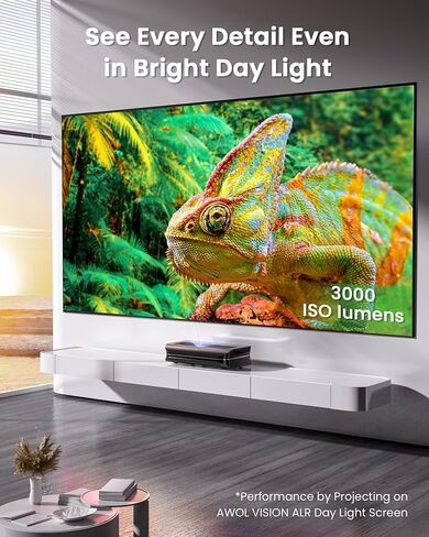 جهاز عرض AWOL Vision LTV-3500 Pro UST ثلاثي الليزر ونظام صوت ThunderBeat 4.2.2 للمسرح المنزلي اللاسلكي بالكامل in Kuwait