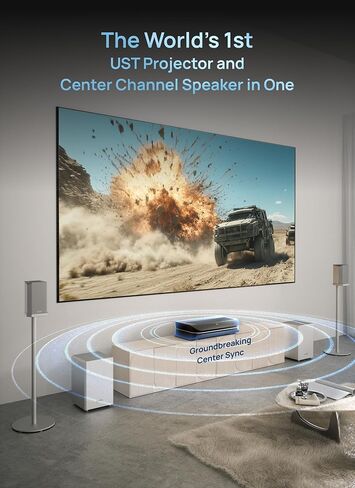 جهاز عرض AWOL Vision LTV-3500 Pro UST ثلاثي الليزر ونظام صوت ThunderBeat 4.2.2 للمسرح المنزلي اللاسلكي بالكامل in Kuwait