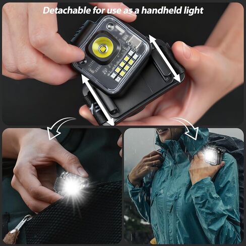 Headlamp Rechargeable 4Pack, 3000 Lumen Ultra-Light Bright Headlamp Flashlight, Clip-on Detachable Portable LED headlamp with Motion Sensor, 5 Mode Rechargeable Headlamps for Outdoor Camping Fishing in Saudi Arabia