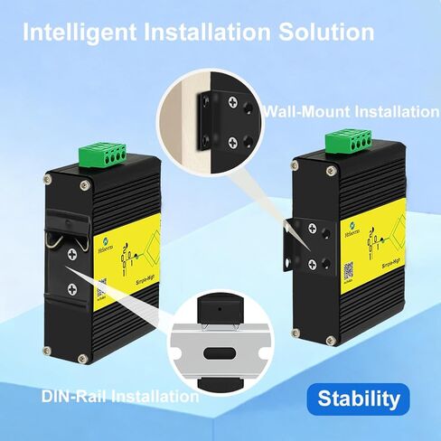 محول Htfoevrxs صناعي بـ 5 منافذ جيجابت PoE، مدخل معزز للجهد DC12V-48V إلى مخرج DC48V PoE، 802.3af/at 30W PoE Ports@120W، طاقة PoE مدمجة لشاحنة RV/الطاقة الشمسية/أنظمة VoIP in Kuwait