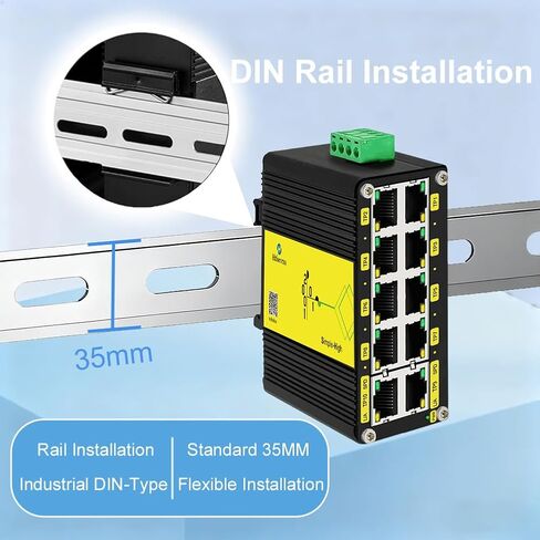 محول Htfoevrxs صناعي بـ 5 منافذ جيجابت PoE، مدخل معزز للجهد DC12V-48V إلى مخرج DC48V PoE، 802.3af/at 30W PoE Ports@120W، طاقة PoE مدمجة لشاحنة RV/الطاقة الشمسية/أنظمة VoIP in Saudi Arabia